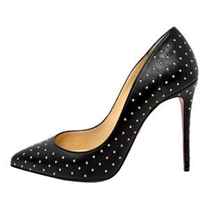 Christian Louboutin Hot Chick Black Studded Leather Pumps Size 37